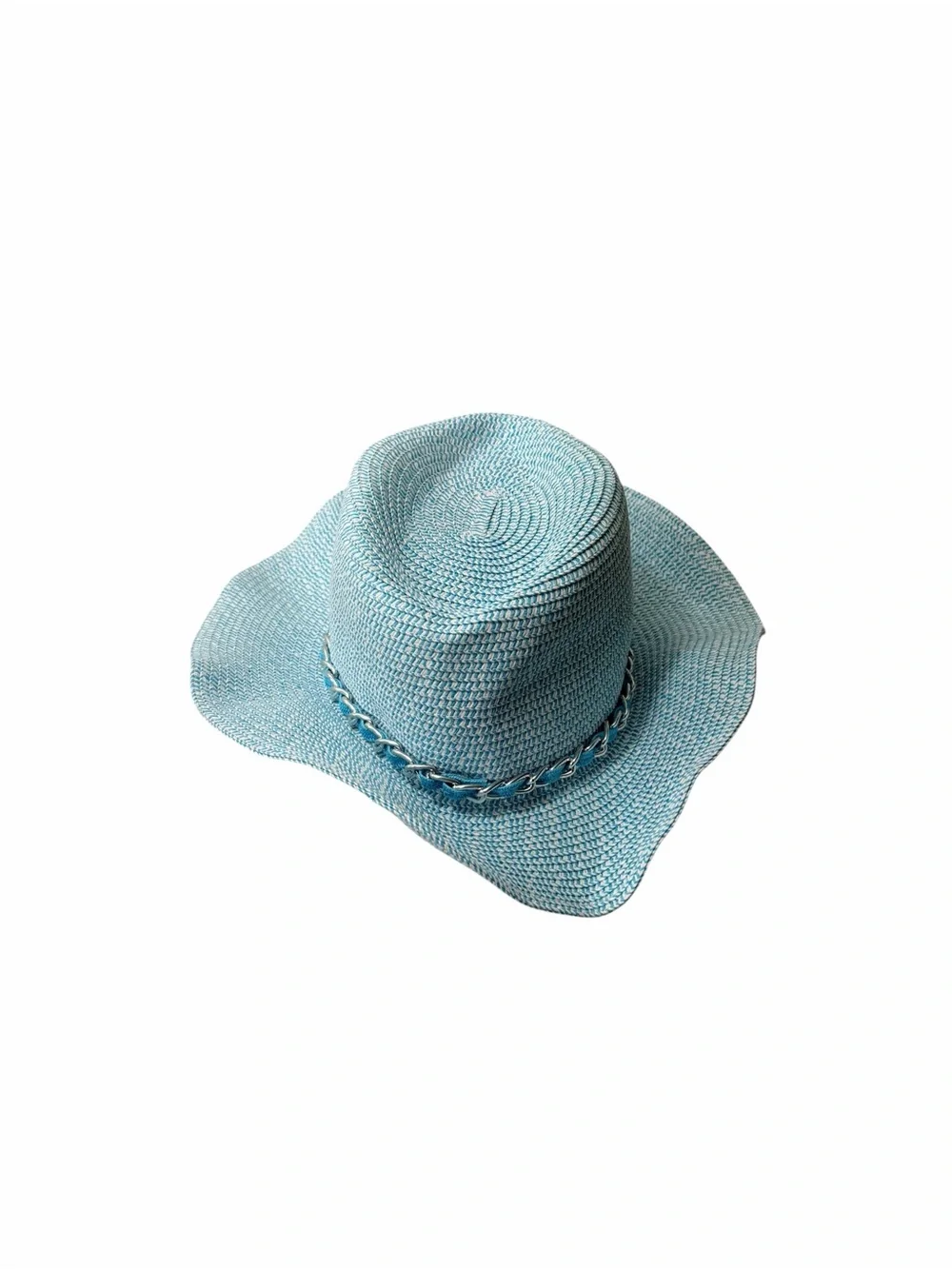 Physician Endorsed Beth UPF 50+ Convertible Cowboy Sun Hat Aqua Silver Chain One
